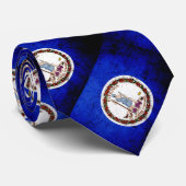 Black Grunge Virginia State Flag Stropdas (Opgerold)