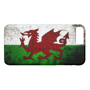 Black Grunge Wales Flag iPhone 8/7 Plus Hoesje