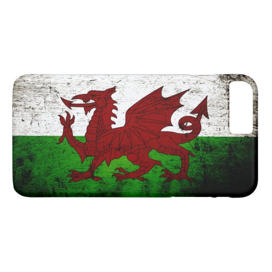 Black Grunge Wales Flag Case-Mate iPhone Case (Achterkant (Horizontaal))