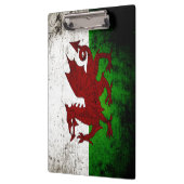 Black Grunge Wales Flag Klembord (Links)