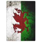 Black Grunge Wales Flag Klembord (Achterkant)