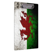 Black Grunge Wales Flag Klembord (Rechts)