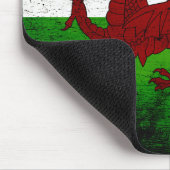 Black Grunge Wales Flag Muismat (Hoek)