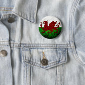 Black Grunge Wales Flag Ronde Button 5,7 Cm (In situ)