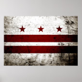 Black Grunge Washington DC Flag Poster (Voorkant)