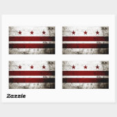Black Grunge Washington DC Flag Rechthoekige Sticker (Vel)