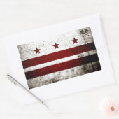 Black Grunge Washington DC Flag Rechthoekige Sticker (Envelop)