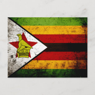 Black Grunge Zimbabwe vlag Briefkaart
