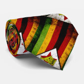 Black Grunge Zimbabwe vlag Stropdas (Opgerold)
