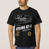 Black GT-R Skyline R34 T-shirt (Voorkant)