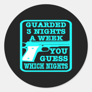 Black Guarded 3 nachten week Ronde Sticker