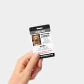 Black Guide Dog Logo QR Code Foto-ID Badge (Handheld)