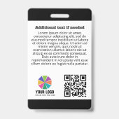 Black Guide Dog Logo QR Code Foto-ID Badge (Achterkant)