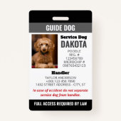 Black Guide Dog Logo QR Code Foto-ID Badge (Voorkant)
