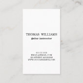 Black Guitar Music Visitekaartje (Achterkant)