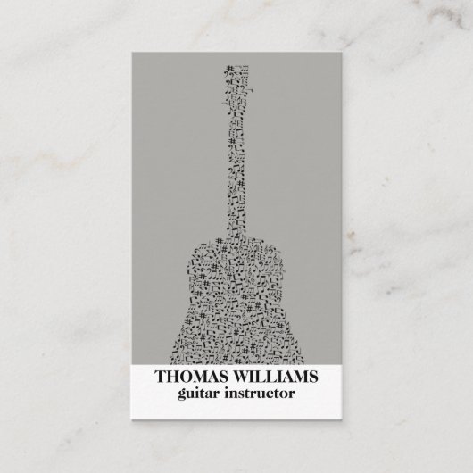 Black Guitar Music Visitekaartje (Voorkant)
