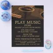 Black Guitar, Musical Instrument Store Flyer (Enkel)