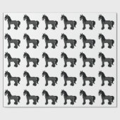 Black Gypsy Vanner Clydesdale Shire Horse Patroon Cadeaupapier (Vlak)