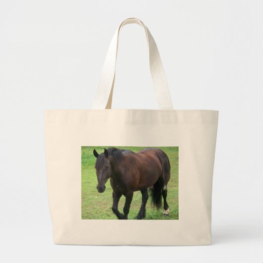 Black Gypsy Vanner Grote Tote Bag (Voorkant)