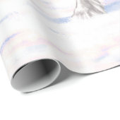 Black gypsy vanner Irish Cob Draft Horse in sneeuw Cadeaupapier (Rol Hoek)