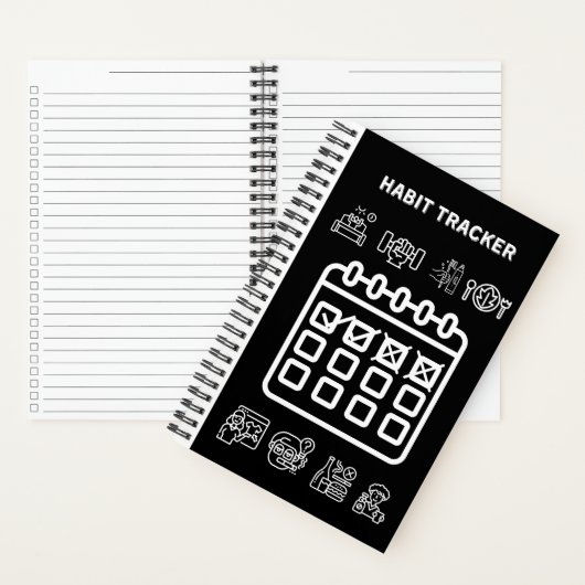 BLACK HABIT TRACKER NOTITIEBOEK (Binnen)