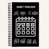 BLACK HABIT TRACKER NOTITIEBOEK (Voorkant)