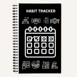 BLACK HABIT TRACKER NOTITIEBOEK
