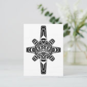 Black Haida Sun Mask op White Briefkaart (Staand voorkant)