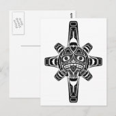 Black Haida Sun Mask op White Briefkaart (Voorkant / Achterkant)