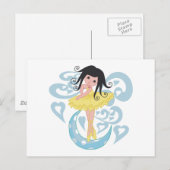 Black Hair Ballerina Tshirts en Gifts Briefkaart (Voorkant / Achterkant)