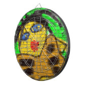 Black Hair Bee Woman Graffiti Wall Groen schildere Dartbord (Voorkant Rechts)