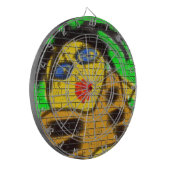 Black Hair Bee Woman Graffiti Wall Groen schildere Dartbord (Voorkant Links)