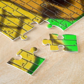 Black Hair Bee Woman Graffiti Wall Groen schildere Legpuzzel (Zijkant)