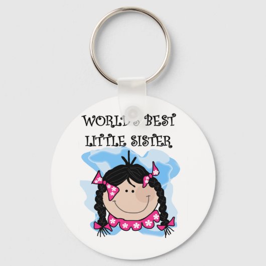 Black Hair Best Little Sister Tshirts and Gifts Sleutelhanger (Voorkant)