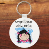Black Hair Best Little Sister Tshirts and Gifts Sleutelhanger (Voorkant)