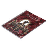 Black Hair Boudoir Burgundy Floral Notitieboek (Linkerzijde)