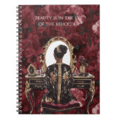 Black Hair Boudoir Burgundy Floral Notitieboek (Voorkant)