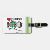 Black Hair Boy I Love Vist Bagagelabel (Voorkant horizontaal)