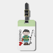 Black Hair Boy I Love Vist Bagagelabel (Voorkant verticaal)