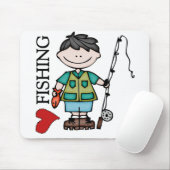 Black Hair Boy I Love Vist Muismat (Met muis)