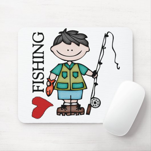 Black Hair Boy I Love Vist Muismat (Met muis)