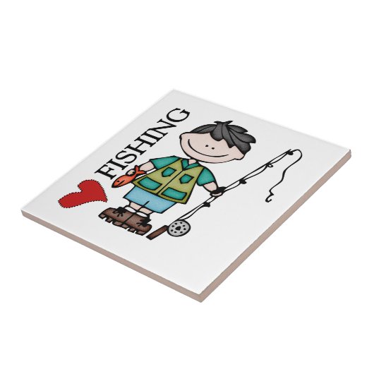 Black Hair Boy I Love Vist Tegeltje (Zijkant)