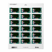 Black Hair Boy Mad Scientist Party Adresetiketten Etiket (Full Sheet)