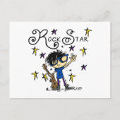 Black Hair Boy Rock Star Briefkaart (Voorkant)