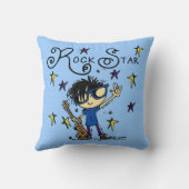 Black Hair Boy Rock Star Kussen (Achterkant)