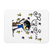 Black Hair Boy Rock Star Magneet (Horizontaal)