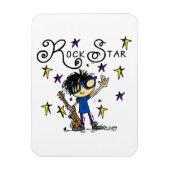 Black Hair Boy Rock Star Magneet (Verticaal)