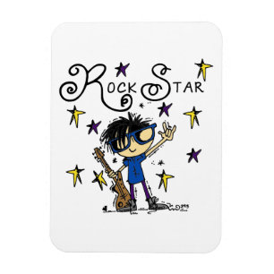 Black Hair Boy Rock Star Magneet