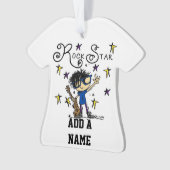 Black Hair Boy Rock Star Ornament (voorkant)