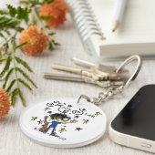 Black Hair Boy Rock Star Sleutelhanger (Voorkant Rechts)